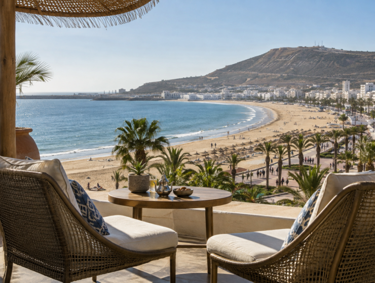 Agadir beach holiday with a view over the Atlantic bay