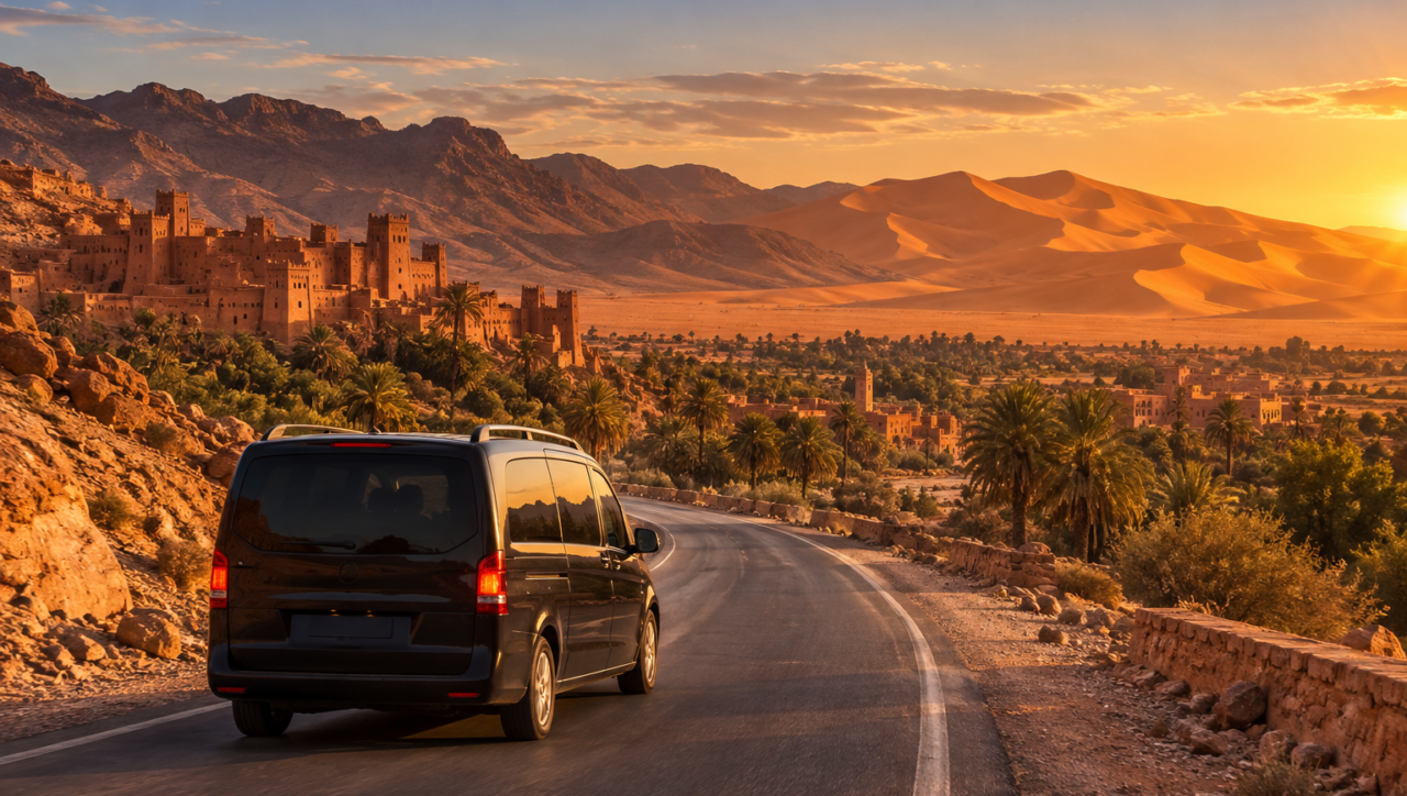 Marrakech to Merzouga desert tour route through southern Morocco
