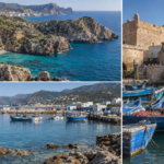 Morocco coastal tours featuring Mediterranean coves and an Atlantic fishing harbor