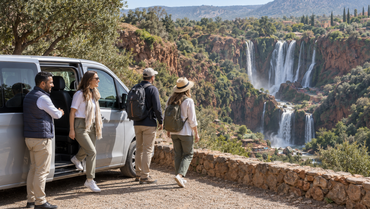 Ouzoud Waterfalls tour from Marrakech with comfortable transport.