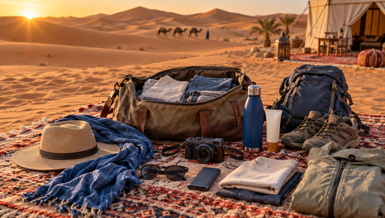 Sahara desert packing list essentials for a Morocco tour