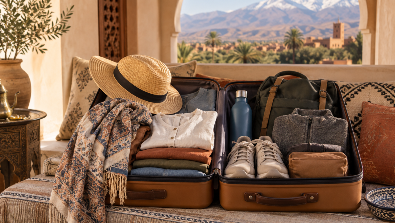 Seasonal packing essentials for a trip to Morocco